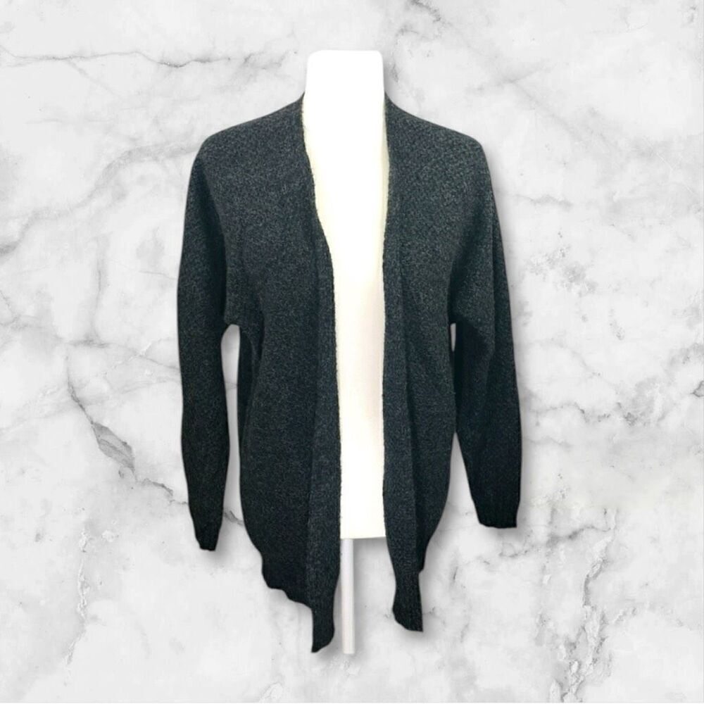 ✨Express Women's Knitted Wool Blend Open Long Sleeve Grey/Black Sz L Cardigan✨